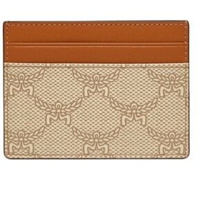 MCM Tan and Cream Card Holder